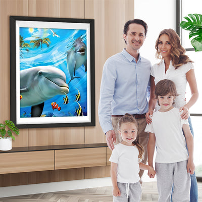 Delfine und Fische im Meer Diamond Painting