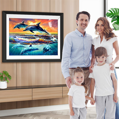 Delfinfamilie Diamond Painting