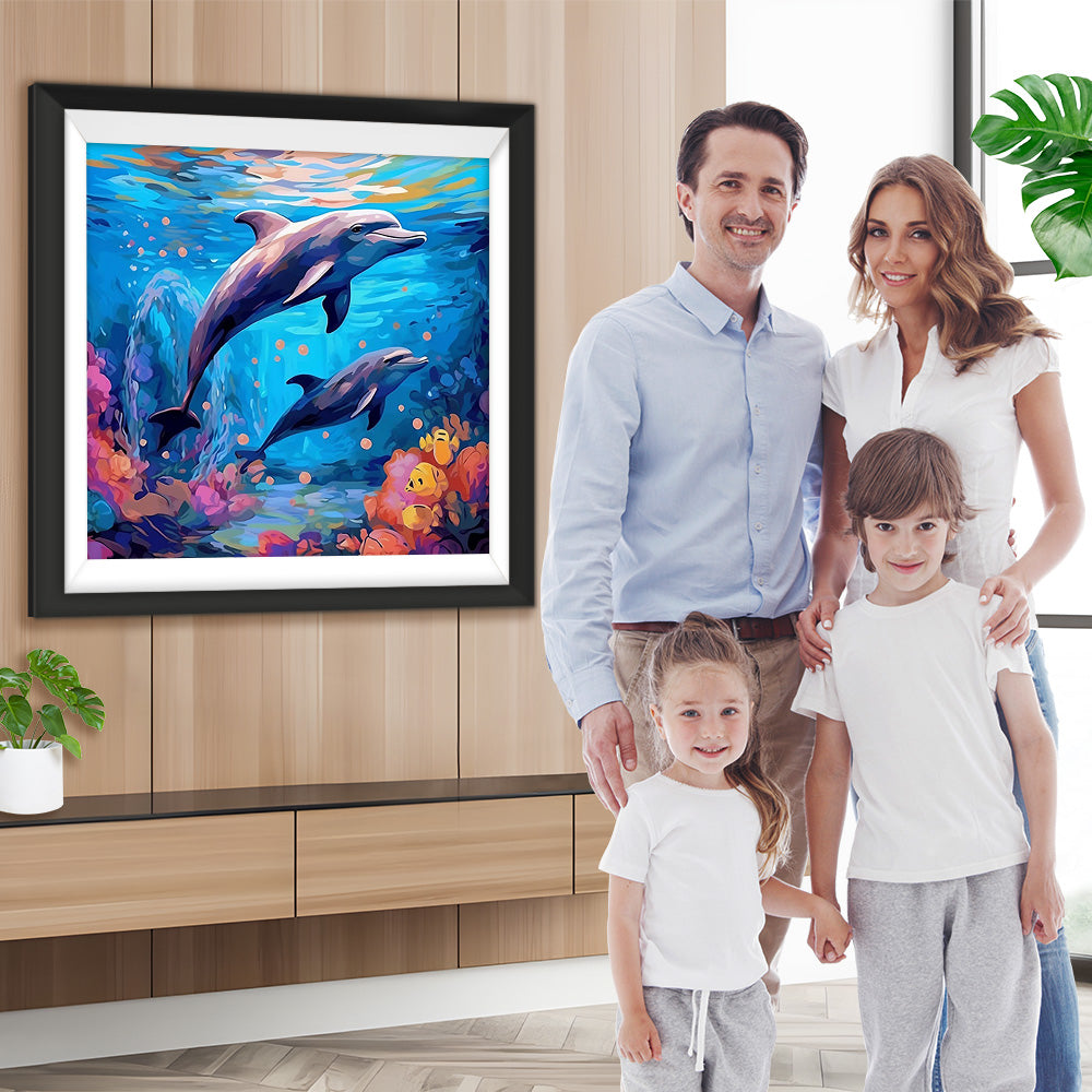 Delfinpärchen im Meer Diamond Painting