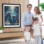 Delfinpärchen unter dem blauen Meer Diamond Painting