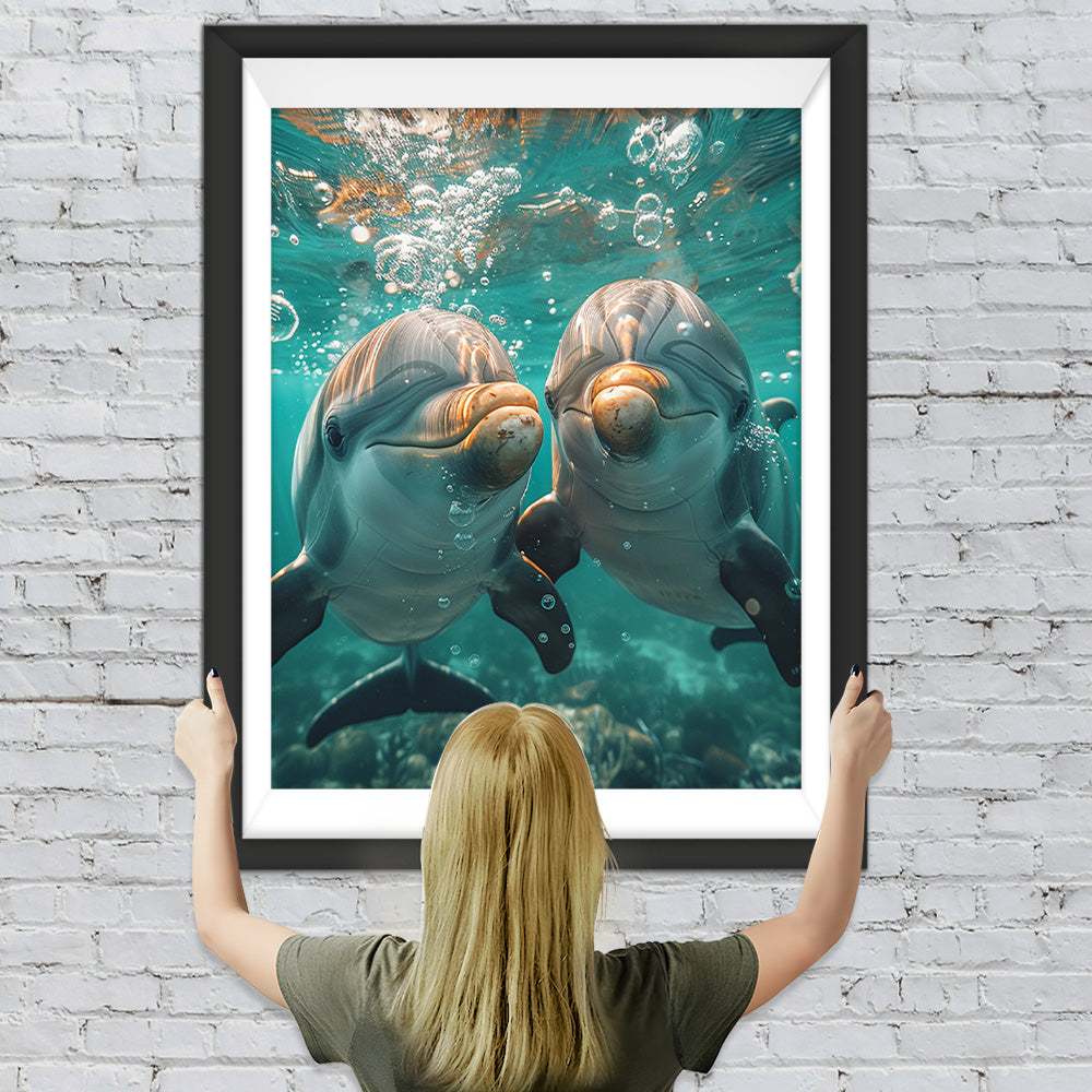 Delfinpärchen unter dem Meer Diamond Painting