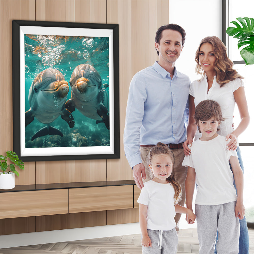 Delfinpärchen unter dem Meer Diamond Painting