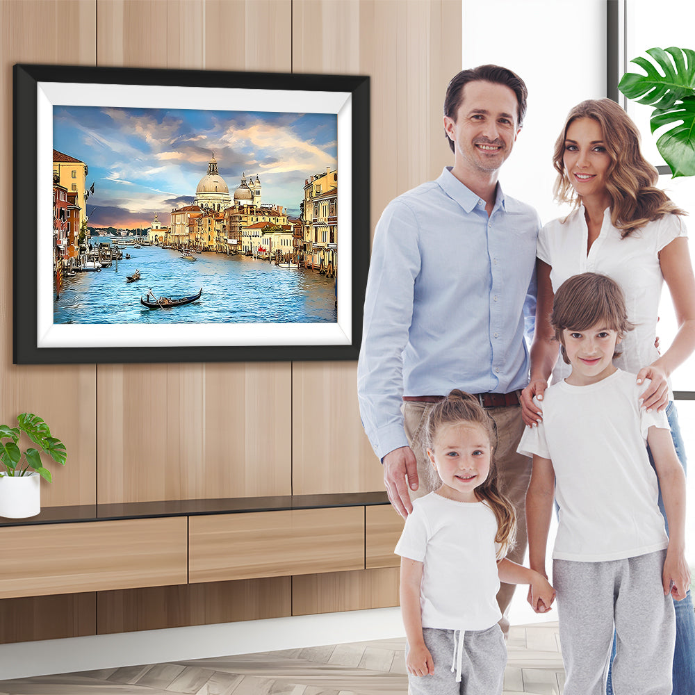 Der Fluss in der Stadt Diamond Painting