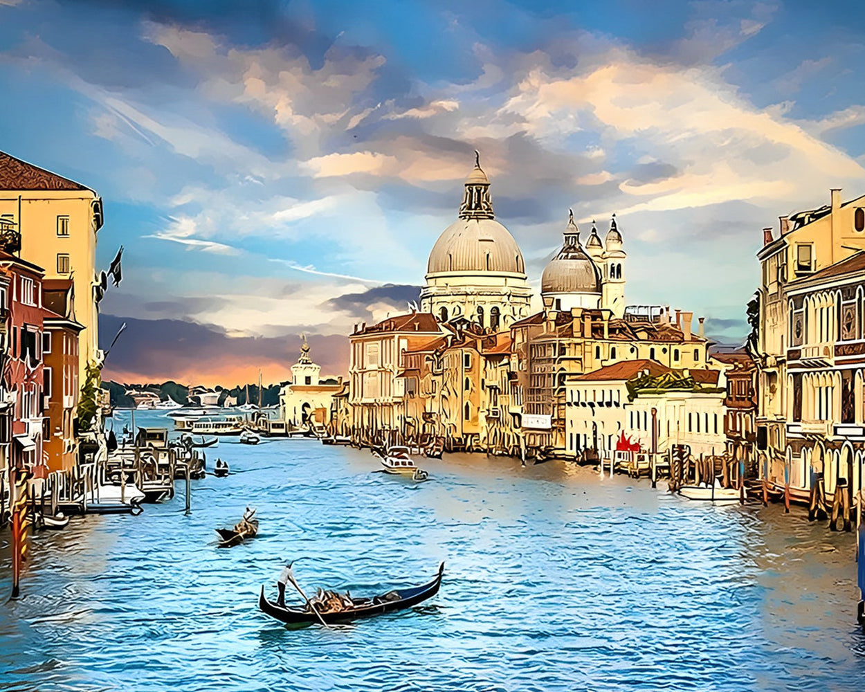 Der Fluss in der Stadt Diamond Painting