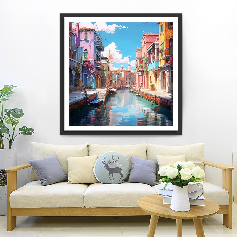 Der Fluss Venedig an einem sonnigen Tag Diamond Painting