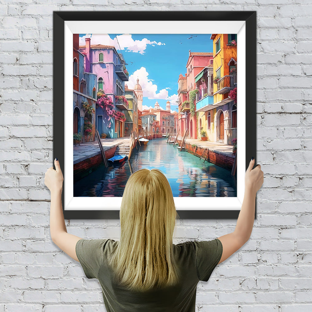 Der Fluss Venedig an einem sonnigen Tag Diamond Painting