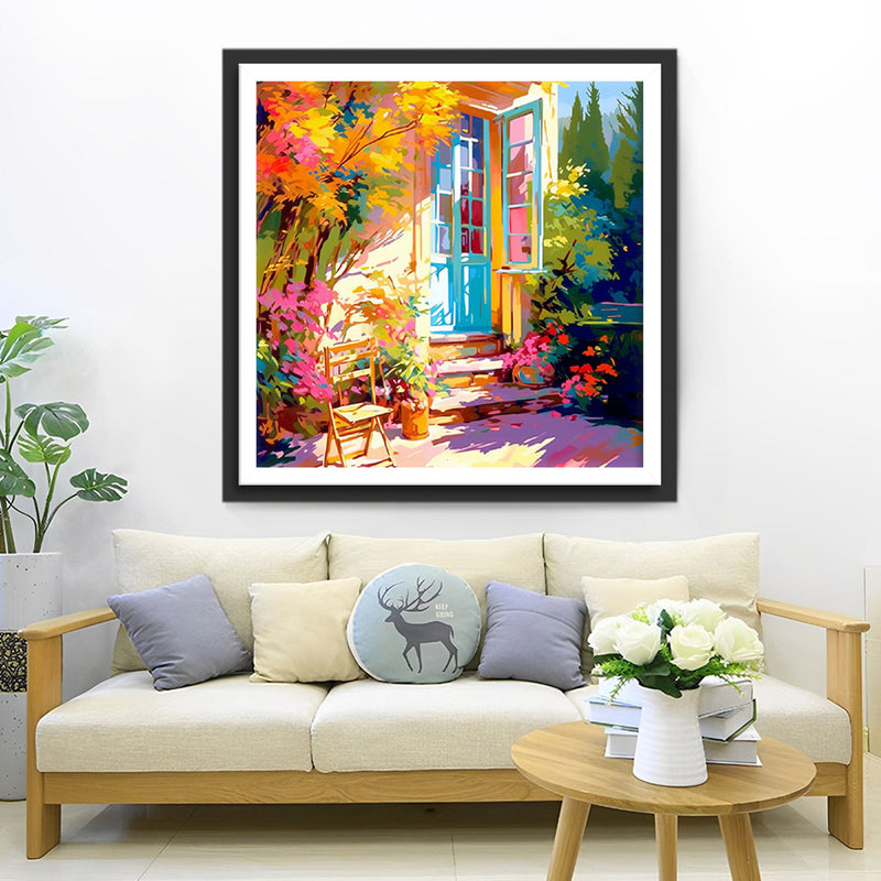 Der Innenhof unter der Sonne Diamond Painting