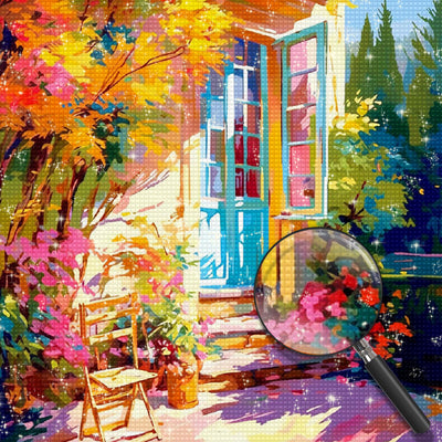 Der Innenhof unter der Sonne Diamond Painting