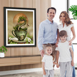 Der kleine grüne Drache in der Teetasse Diamond Painting