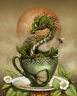 Der kleine grüne Drache in der Teetasse Diamond Painting