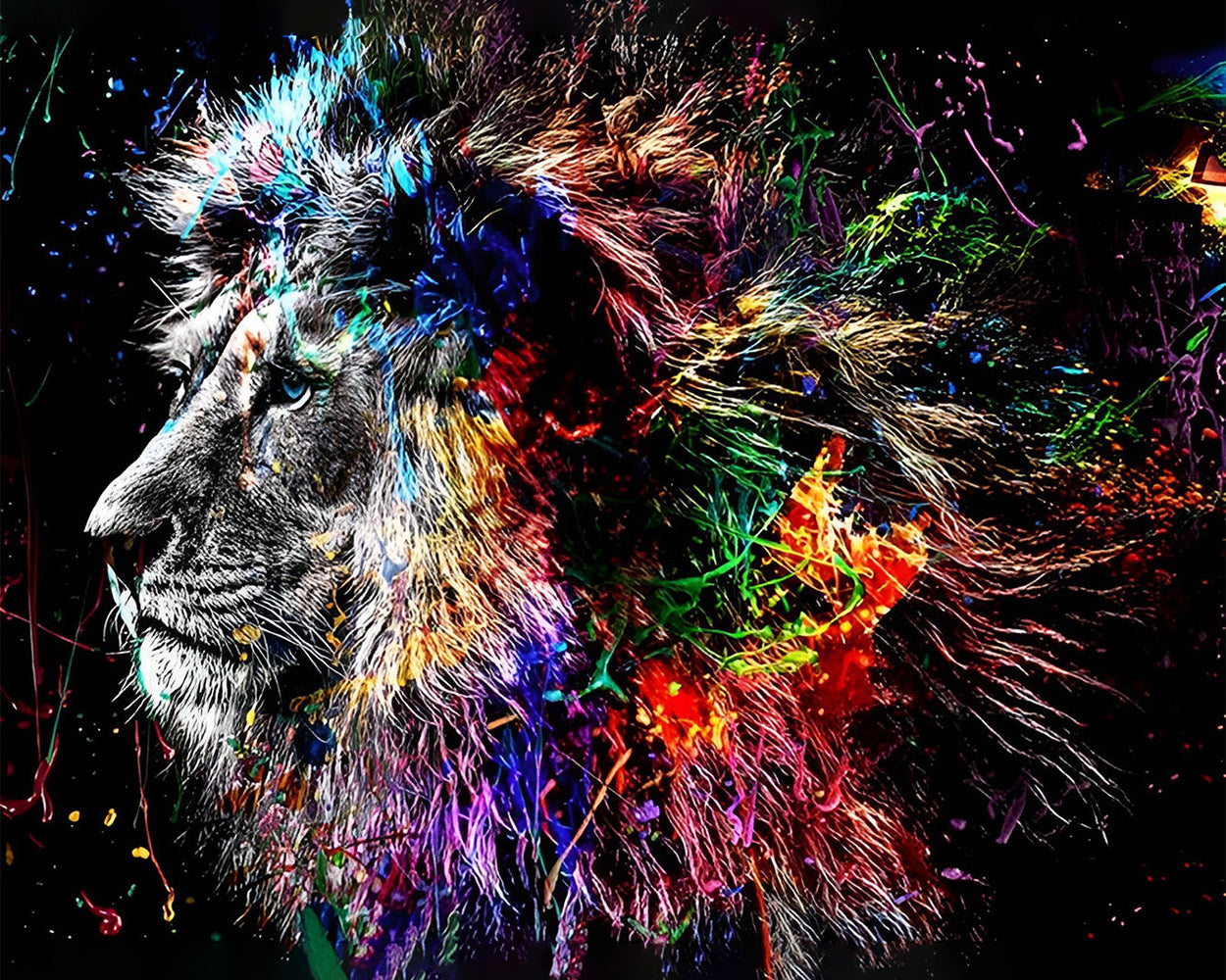 Der Löwenkönig im Dunkeln Diamond Painting