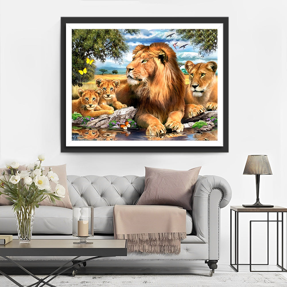 Der Löwenkönig und seine Familie Diamond Painting