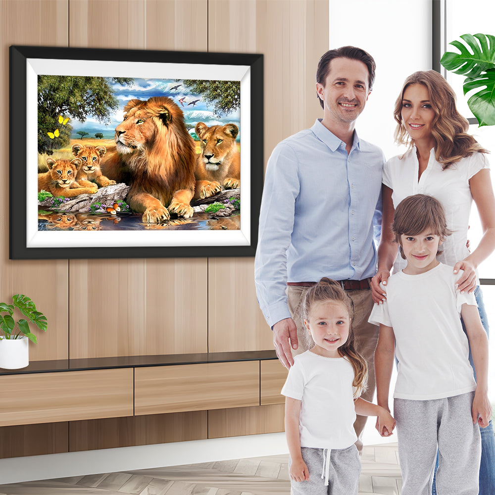 Der Löwenkönig und seine Familie Diamond Painting