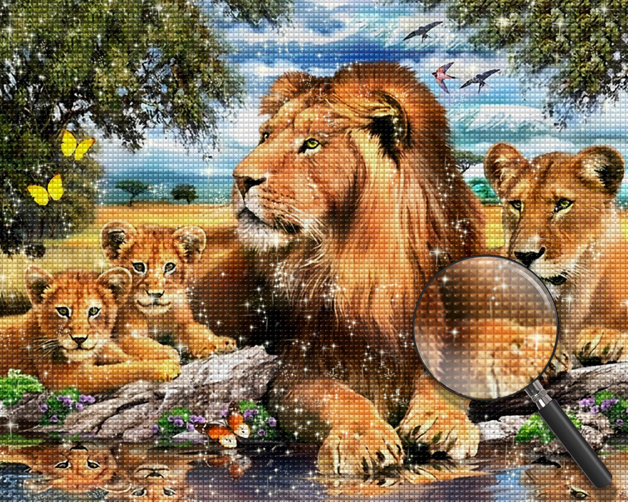 Der Löwenkönig und seine Familie Diamond Painting