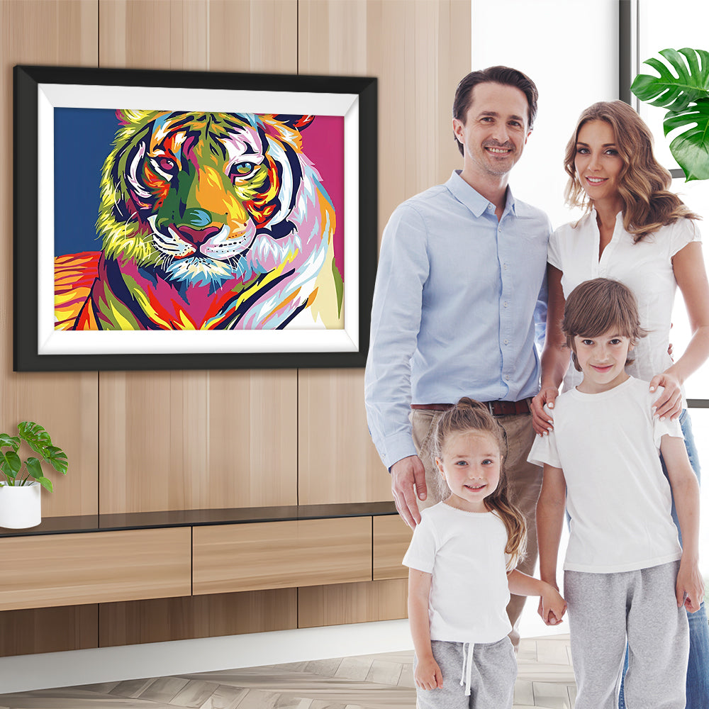 Der majestätische farbenprächtige Tiger Diamond Painting