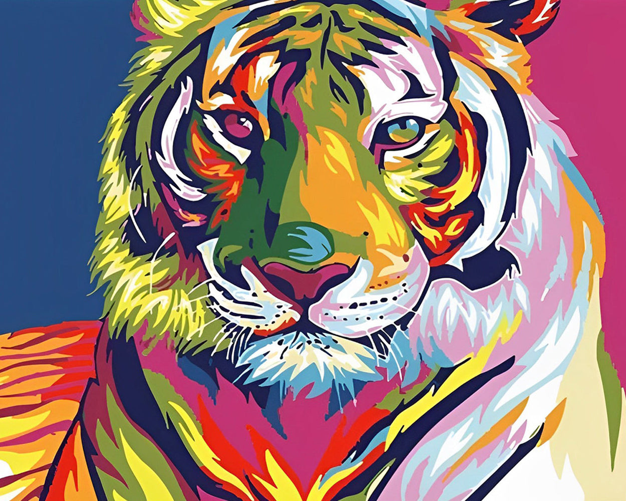 Der majestätische farbenprächtige Tiger Diamond Painting