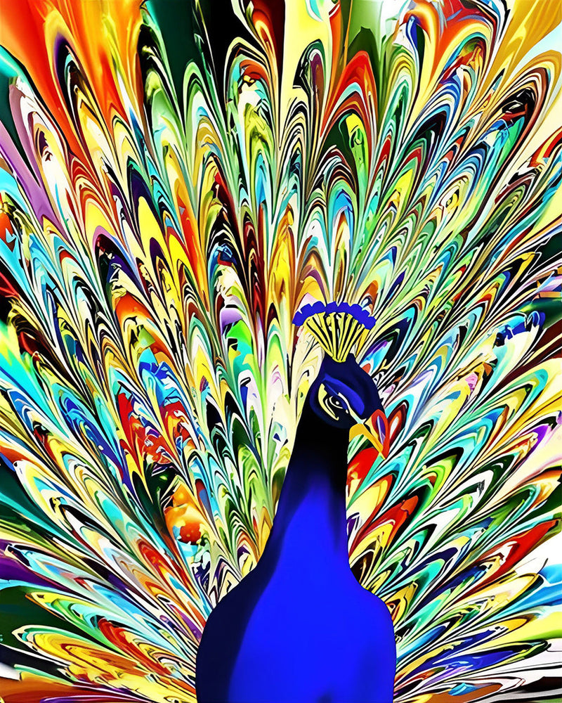 Der Pfau öffnet seinen Schwanz Diamond Painting