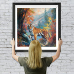 Der Tiger im Berg blickt zurück Diamond Painting