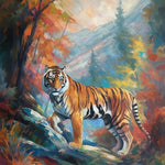 Der Tiger im Berg blickt zurück Diamond Painting