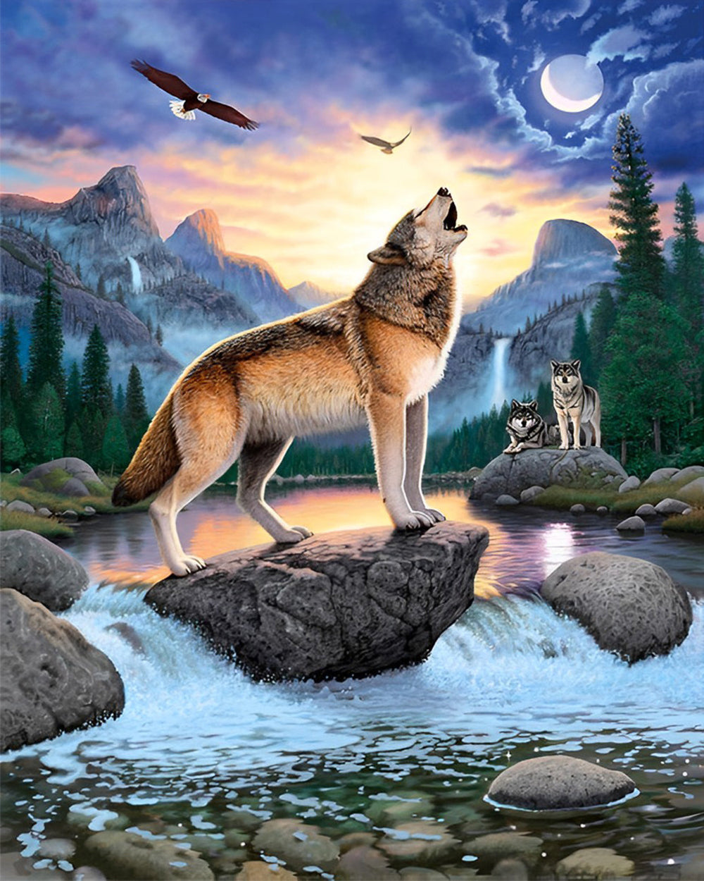 Der Wolf im Tal Diamond Painting