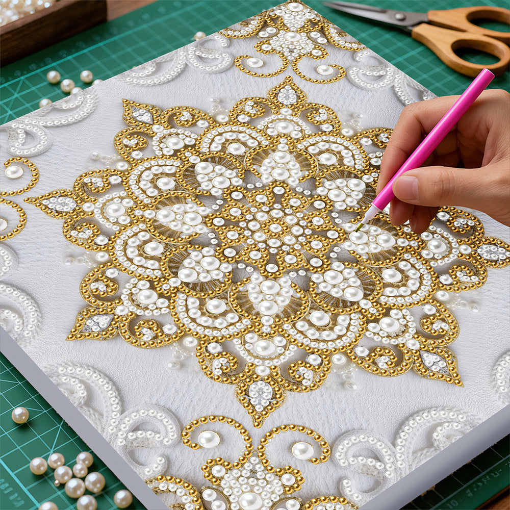 Diamond Painting | Perlenmalerei | Goldenes Mandala