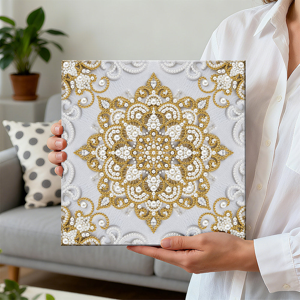 Diamond Painting | Perlenmalerei | Goldenes Mandala