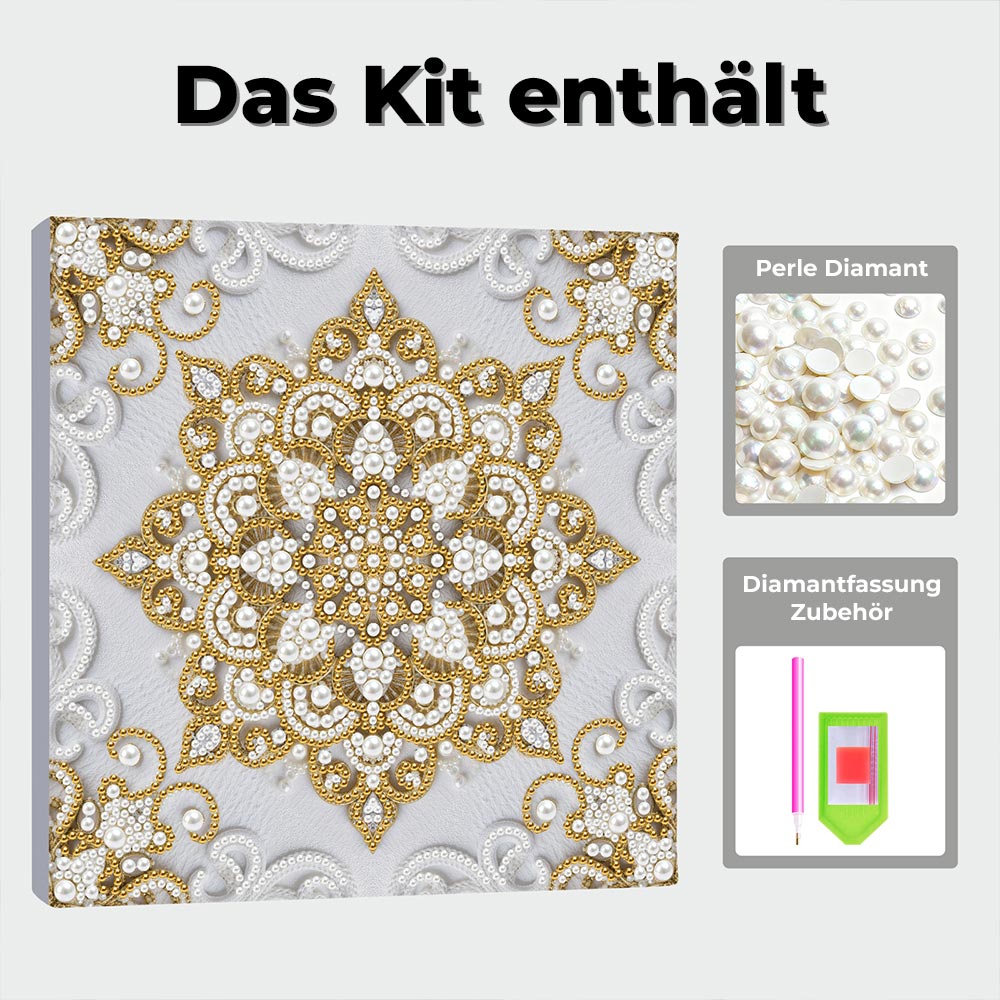 Diamond Painting | Perlenmalerei | Goldenes Mandala
