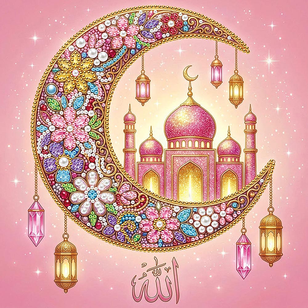 Diamond Painting | Perlenmalerei | Palast auf dem Mond