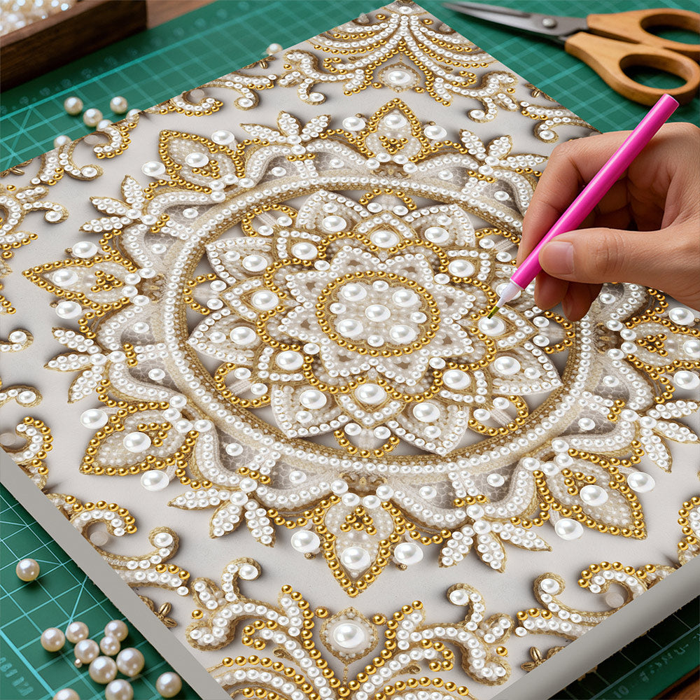 Diamond Painting | Perlenmalerei | Schneeflocken Mandala