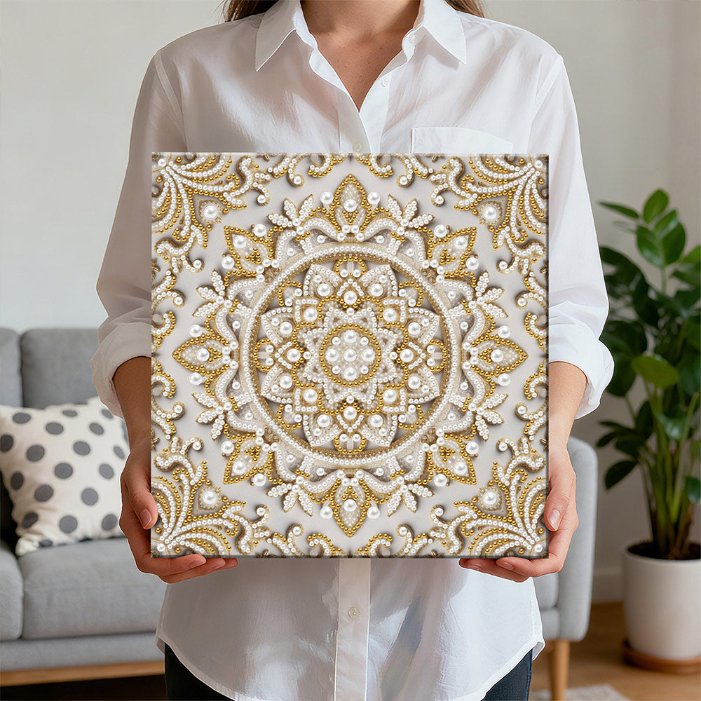 Diamond Painting | Perlenmalerei | Schneeflocken Mandala