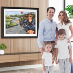 Dicke Dame auf der Straße Diamond Painting