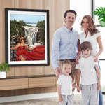 Dicke Dame und Wasserfall Diamond Painting