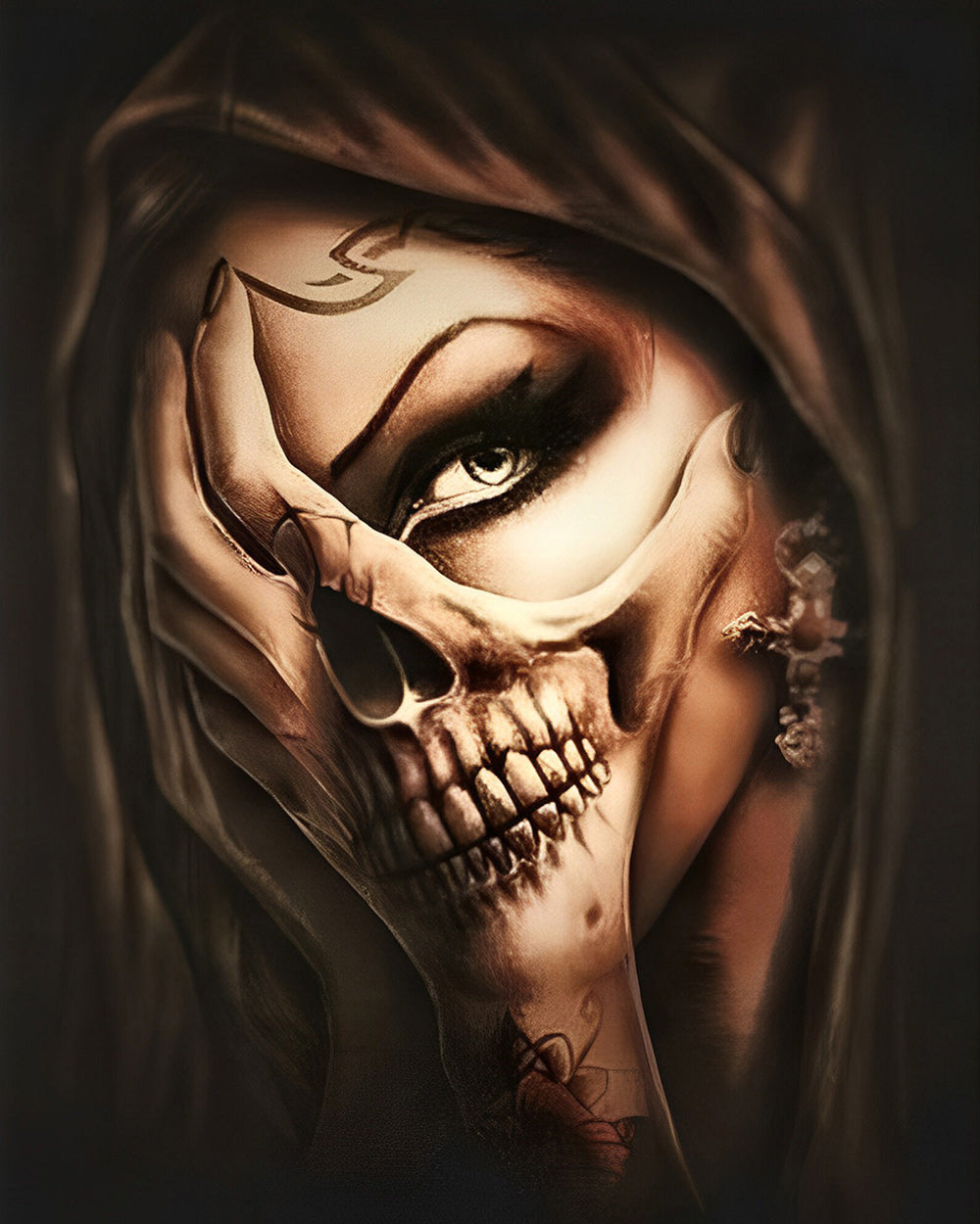 Die Fänge der Skelettschönheit Diamond Painting