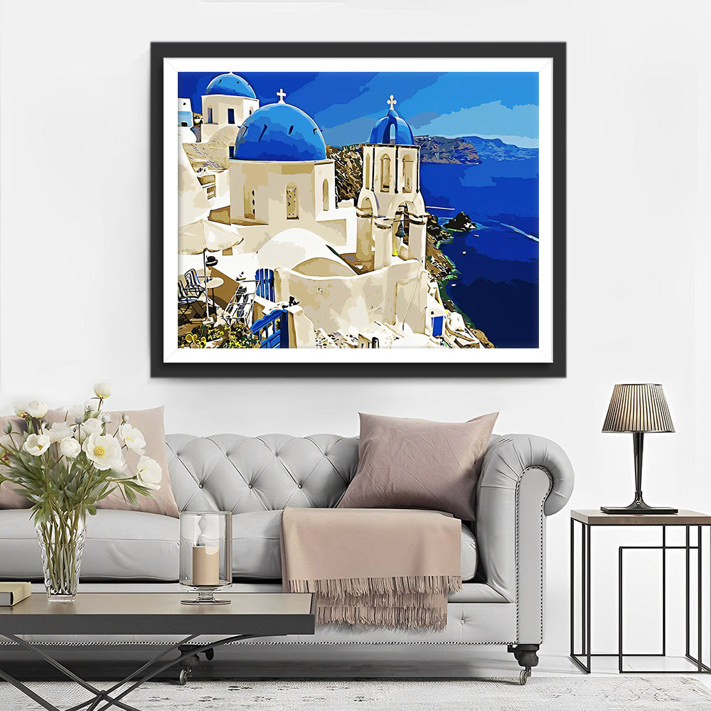 Die Inselstadt am Meer Diamond Painting