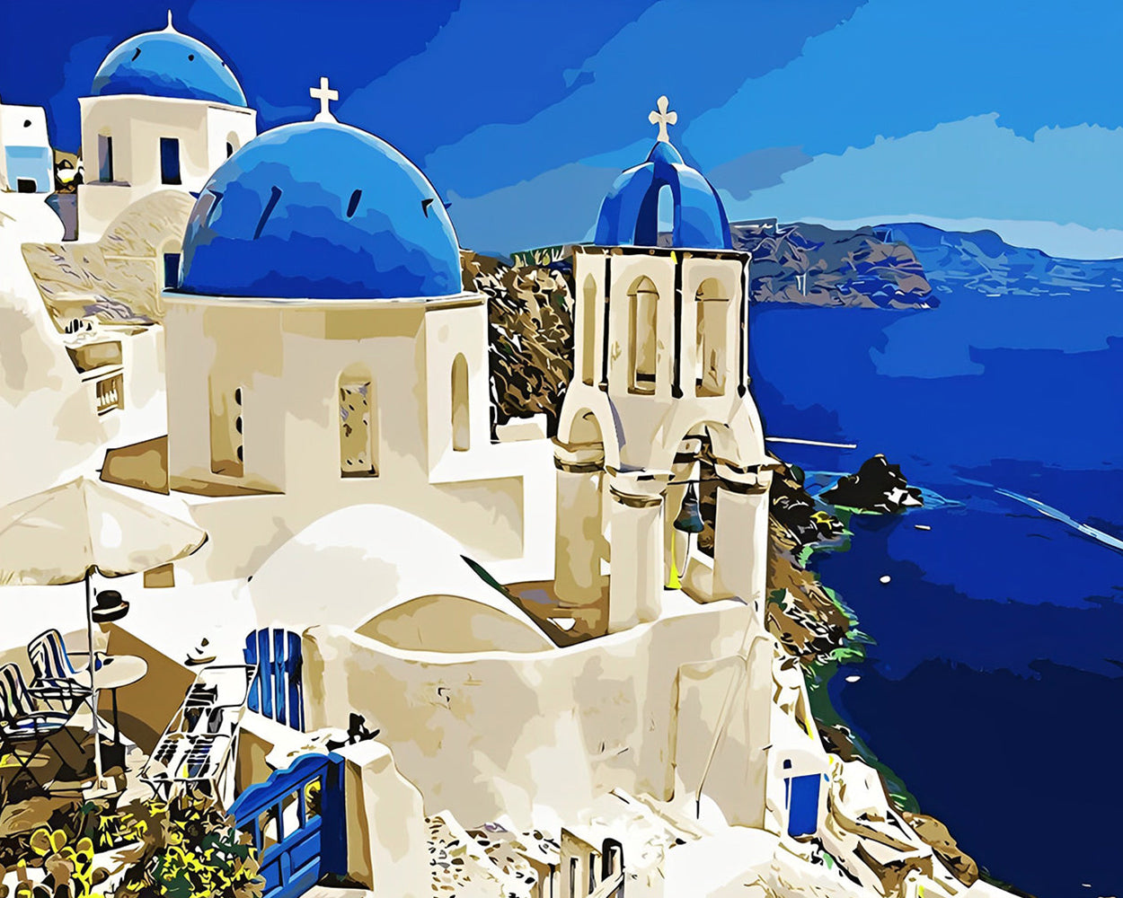 Die Inselstadt am Meer Diamond Painting