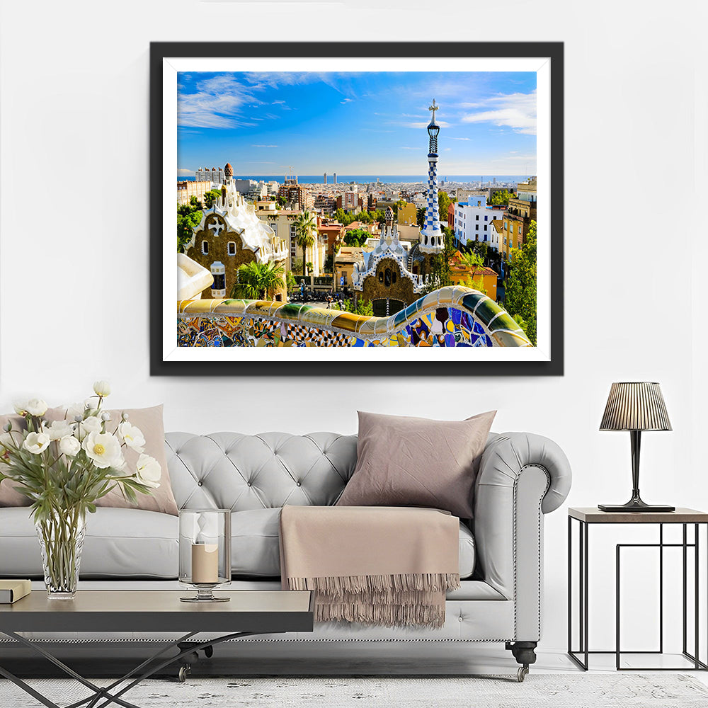 Die Landschaft über der Stadt Diamond Painting