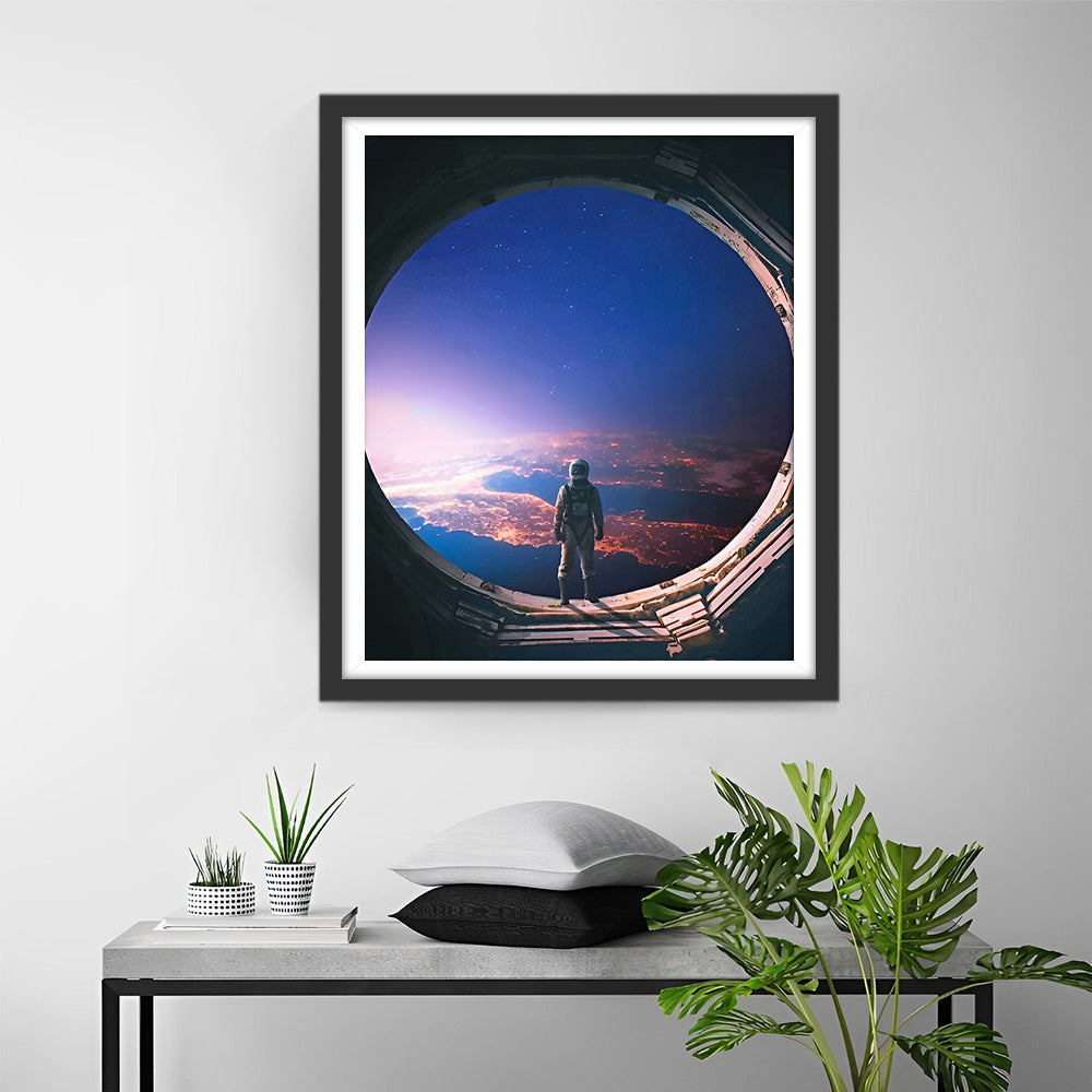 Die Perspektive eines Astronauten im Weltraum Diamond Painting
