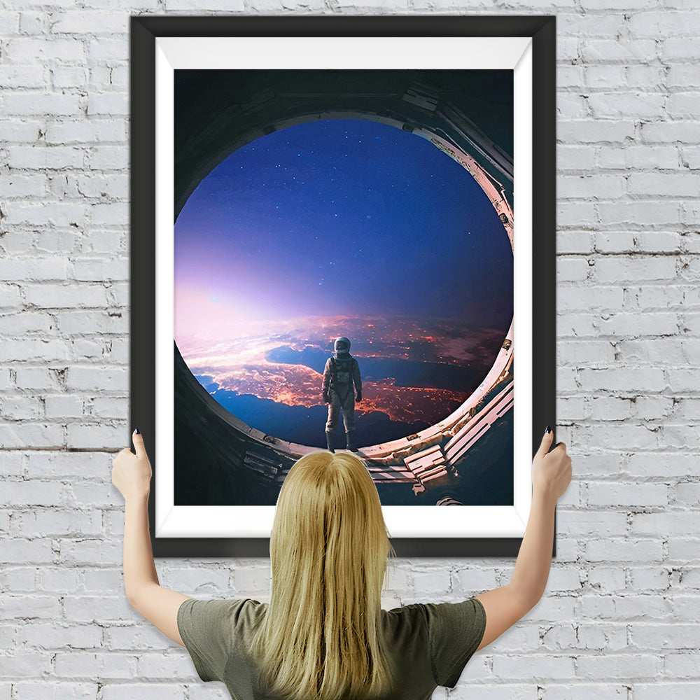 Die Perspektive eines Astronauten im Weltraum Diamond Painting