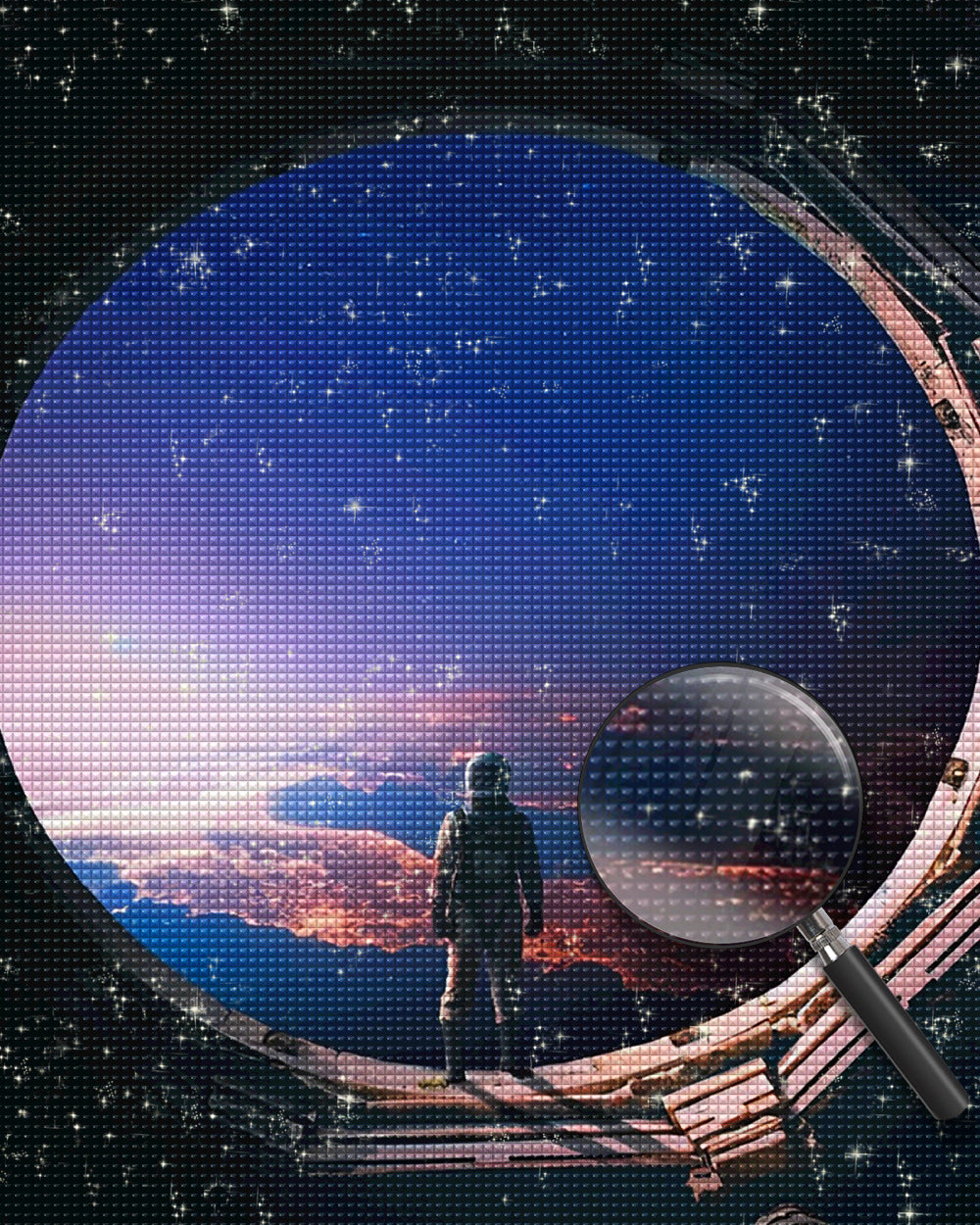 Die Perspektive eines Astronauten im Weltraum Diamond Painting