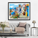 Die ruhige Insel Santorin Diamond Painting