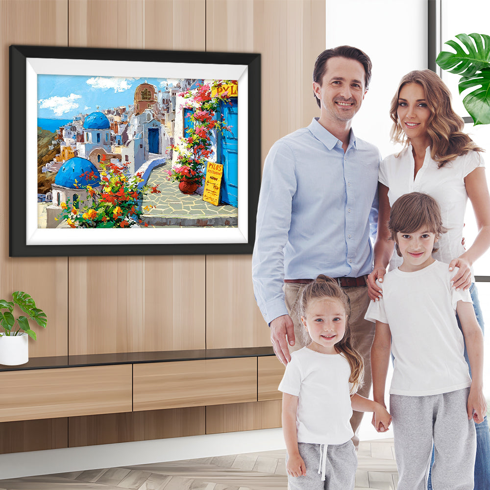 Die ruhige Insel Santorin Diamond Painting