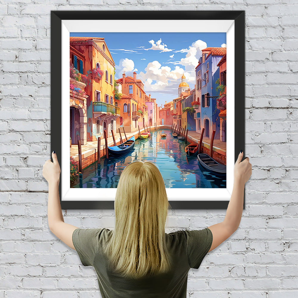 Die saubere und helle Stadt Venedig Diamond Painting