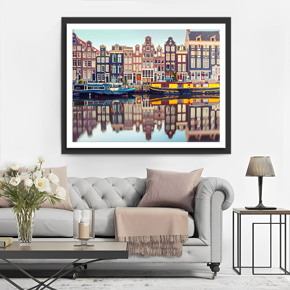 Die Stadt Amsterdam am Tag Diamond Painting