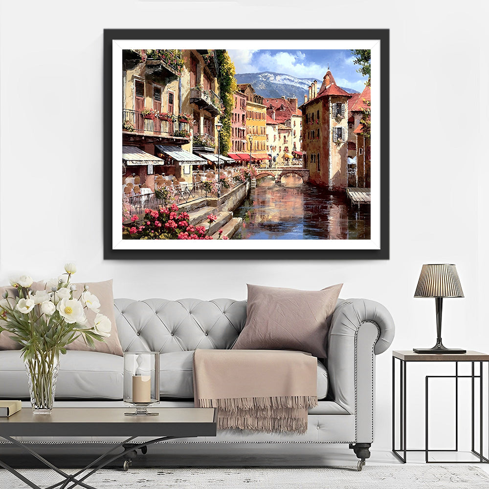 Die Stadt vor dem Berg Diamond Painting