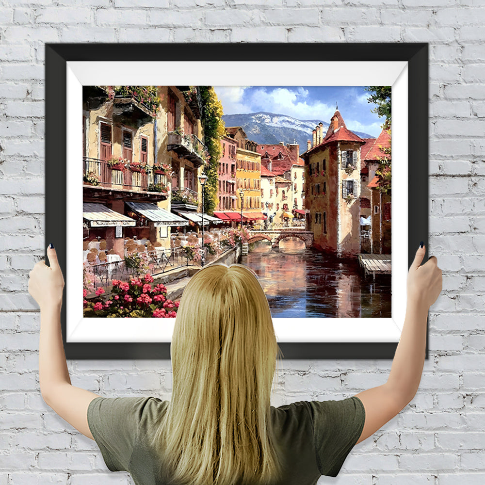 Die Stadt vor dem Berg Diamond Painting