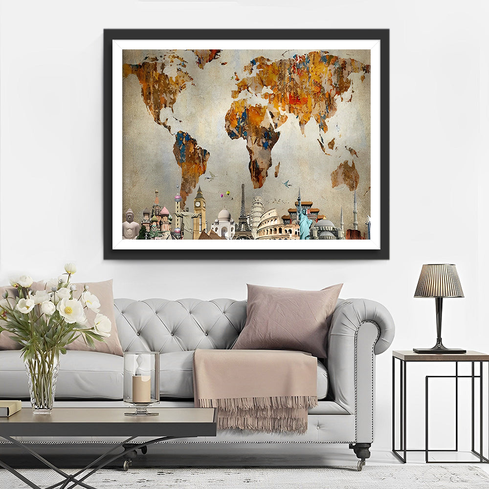 Die Weltkarte Diamond Painting