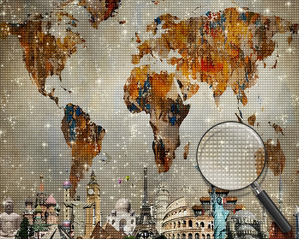 Die Weltkarte Diamond Painting