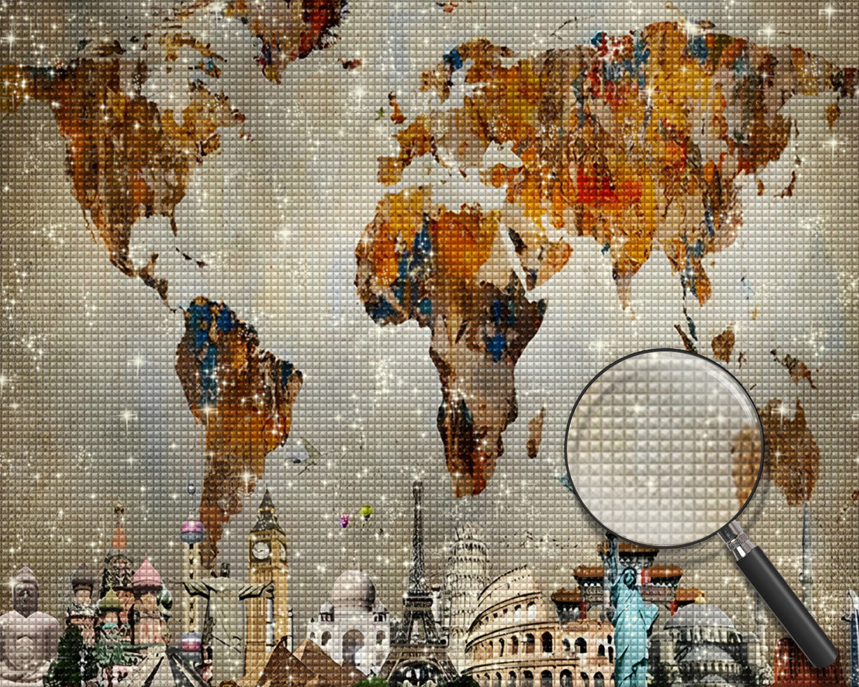 Die Weltkarte Diamond Painting