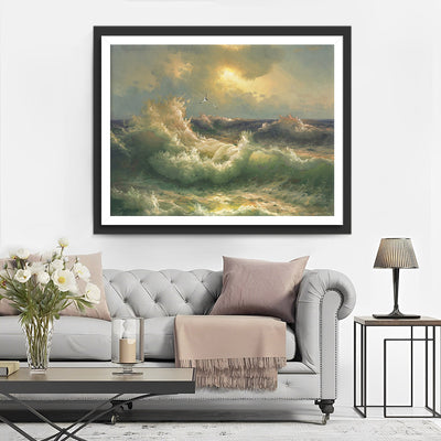 Die wogenden weissen Wellen Diamond Painting