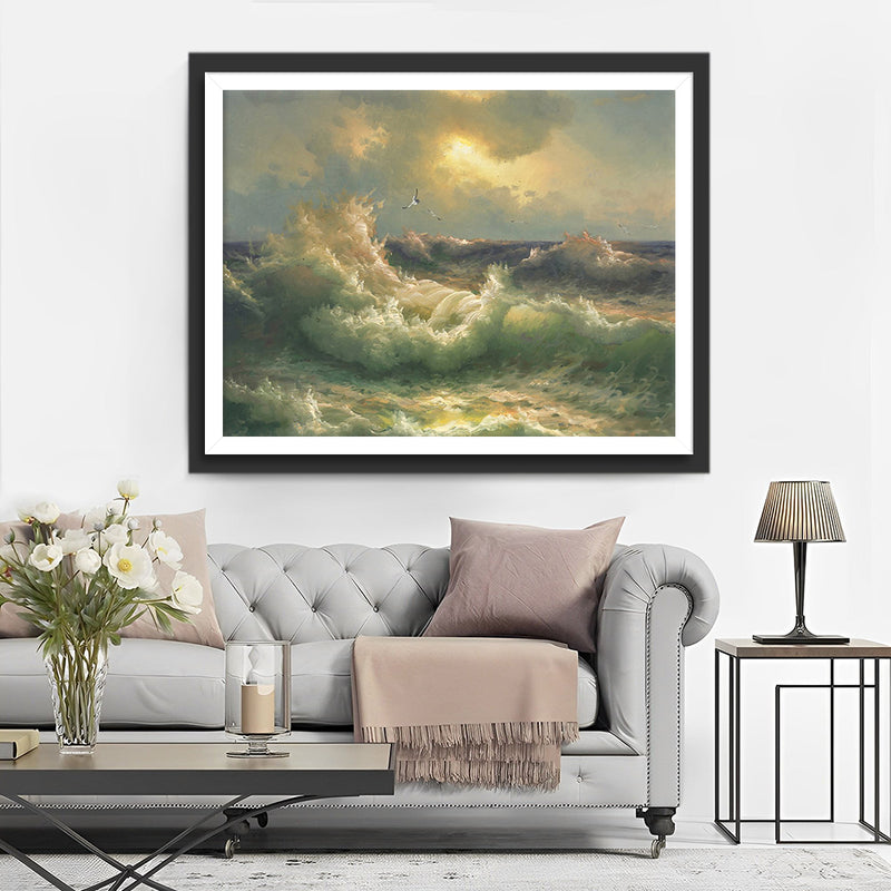 Die wogenden weissen Wellen Diamond Painting